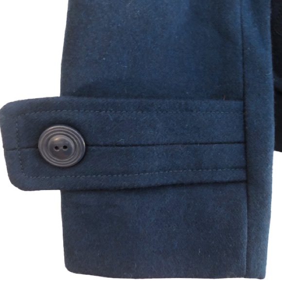 NEW Anthropologie Tulle Delft Blue Wool Toggle Duffle Coat S - Picture 5 of 7